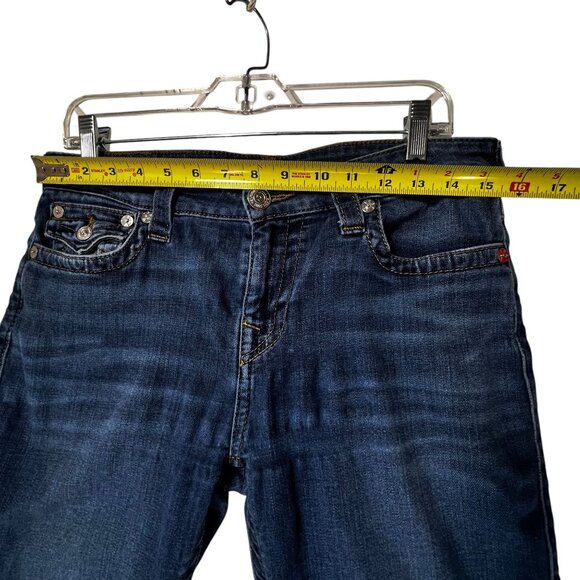 True Religion Distressed Skinny  Blue Jeans Flap Pockets Frayed Raw Hem Sz 30 - Picture 14 of 16